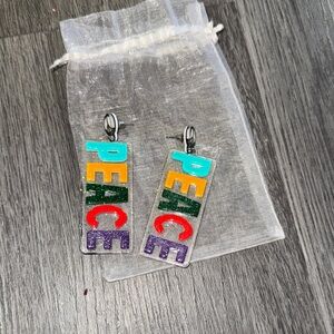 Colorful PEACE earrings Charms